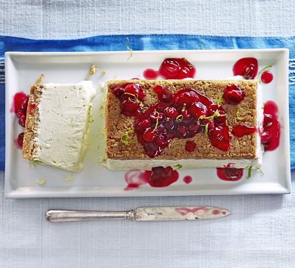 Lime semifreddo cheesecake