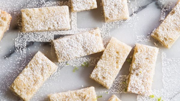 Lime shortbread bars