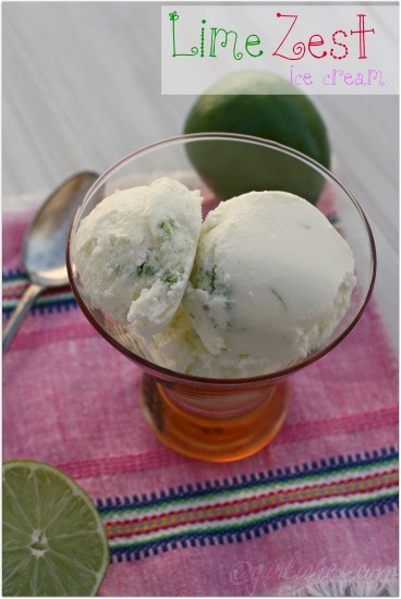 Lime zest ice cream