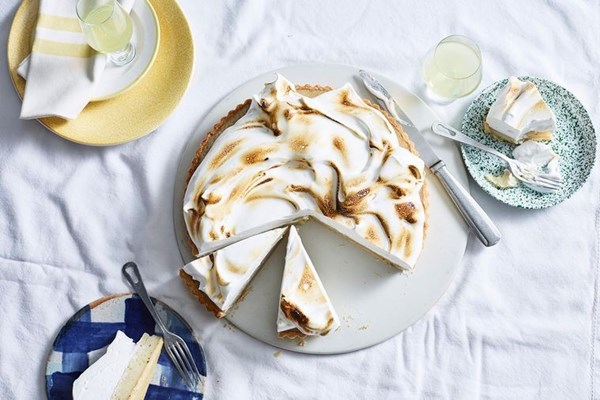Limoncello & basil meringue pie