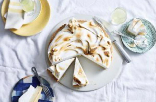Limoncello and basil meringue pie