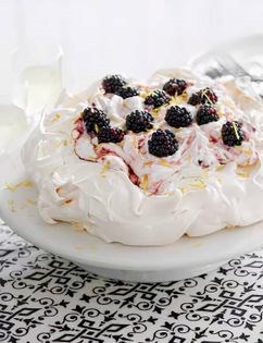 Limoncello and blackberry Pavlova