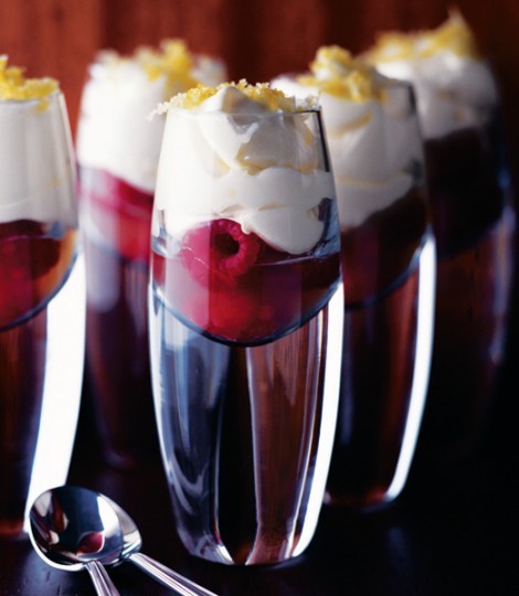 Limoncello syllabub with lemon sugar