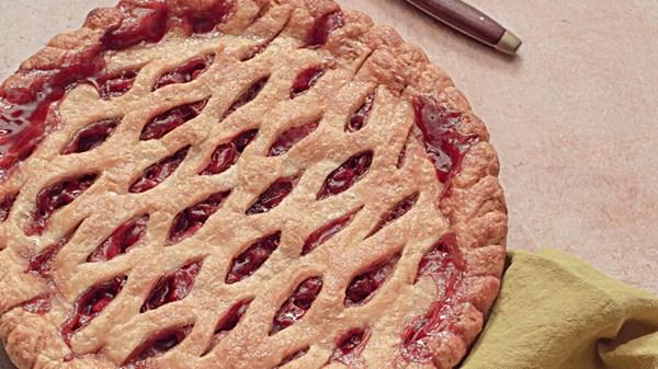 Lindsay's pear and sour-cherry pie