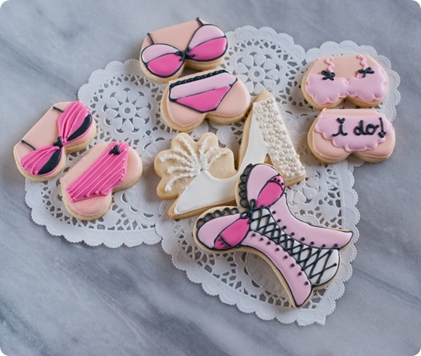 Lingerie shower cookies