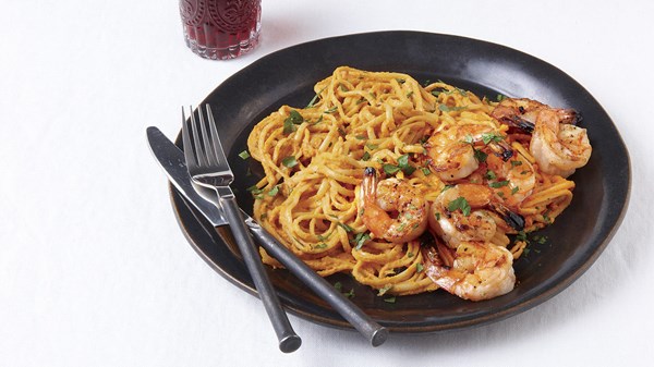 Linguine with fire-roasted romesco sauce