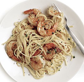 Linguine with lemon-garlic shrimp