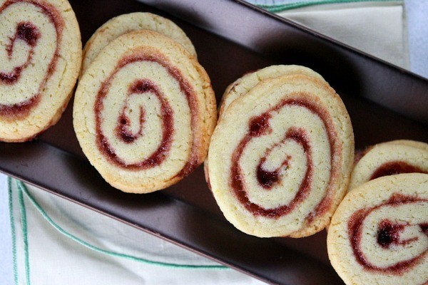 Linzer pinwheel cookies