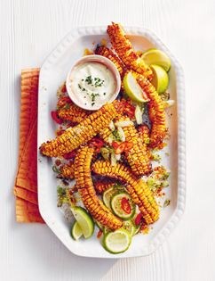 Lip-smacking corn ribs with green chilli mayo