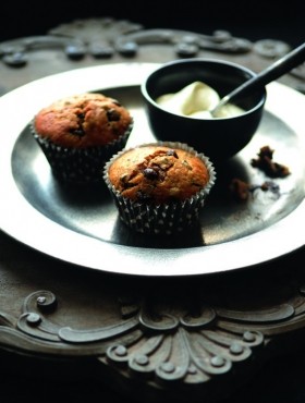 Liquorice and bitter chocolate muffins