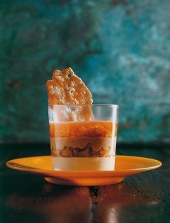 Liquorice and star anise cream with spiced pineapple