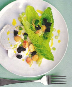 Little gem, almond and raisin salad with Wigmore