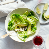 Little gem, avocado and lime salad