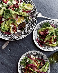 Little gem lettuce with roasted beets and feta dressing