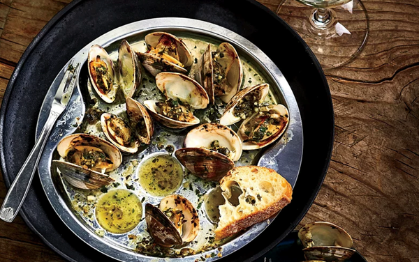 Littleneck clams in the style of escargot