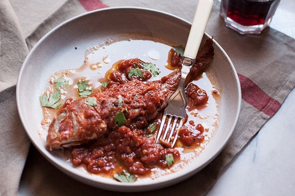 Livorno-style red mullet (Triglie alla Livornese)