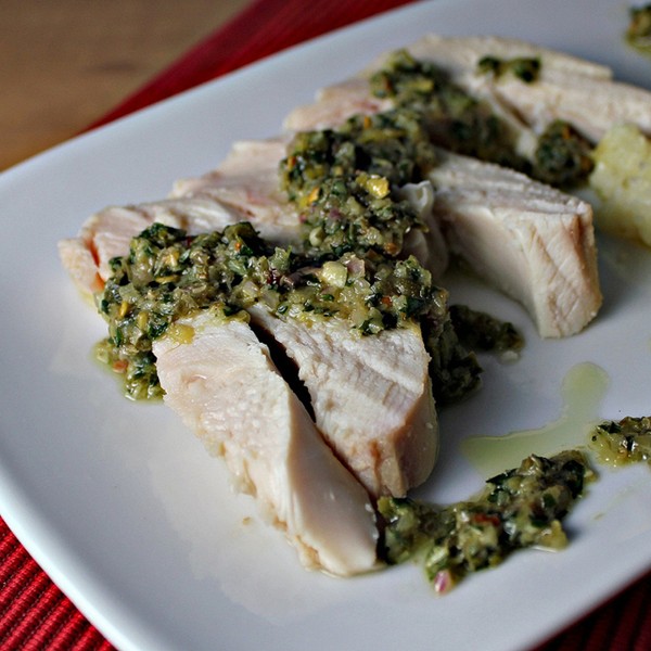 Lizzie's roasted chicken with salsa verde