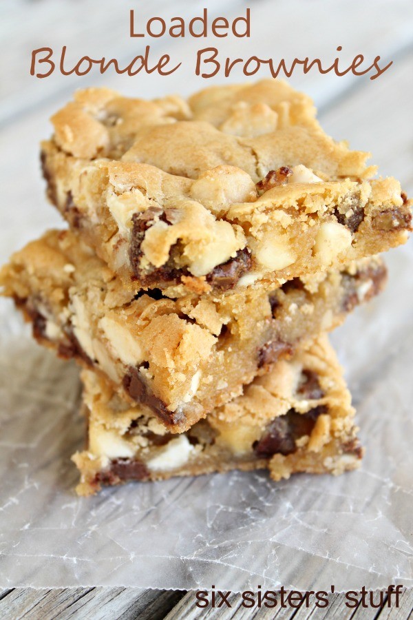 Loaded blonde brownies