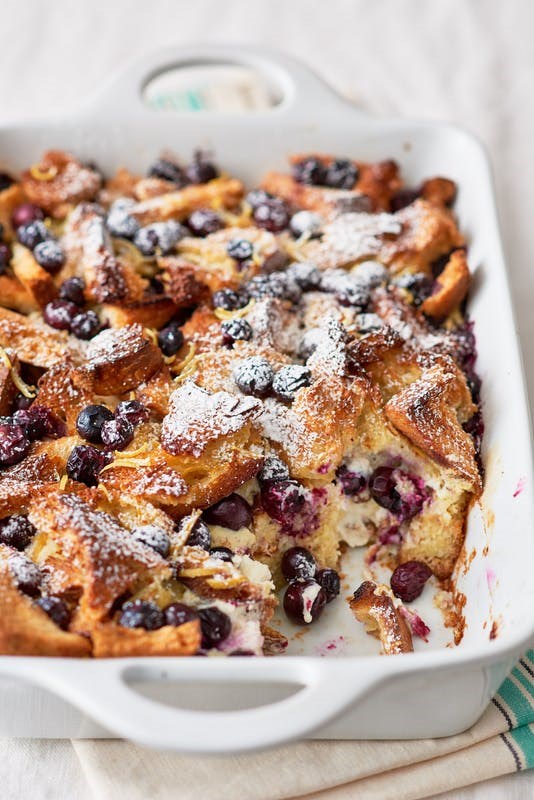 Loaded blueberry cheesecake breakfast bake