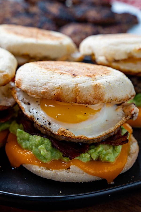 Loaded breakfast sandwich