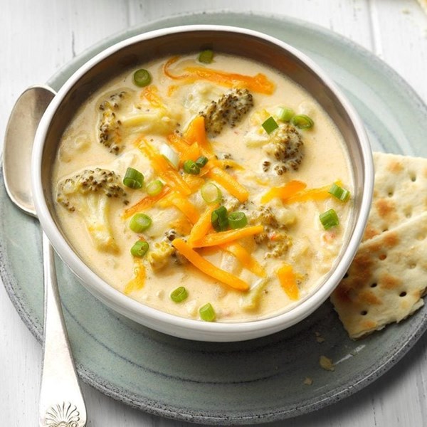 Loaded broccoli-cheese potato chowder