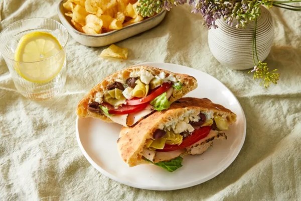 Loaded chicken pitas