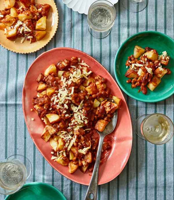 Loaded crispy potato cubes