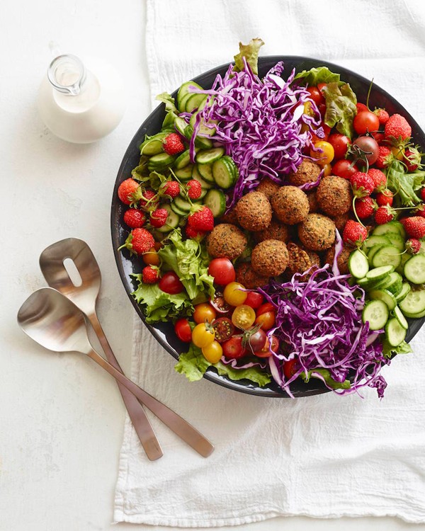 Loaded falafel salad