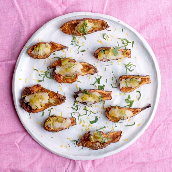Loaded Jerusalem artichoke skins