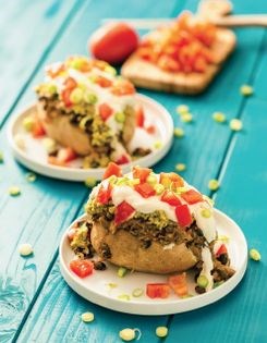 Loaded Mexican stuffed baked potatoes