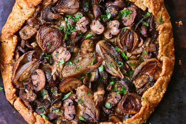 Loaded mushroom galette