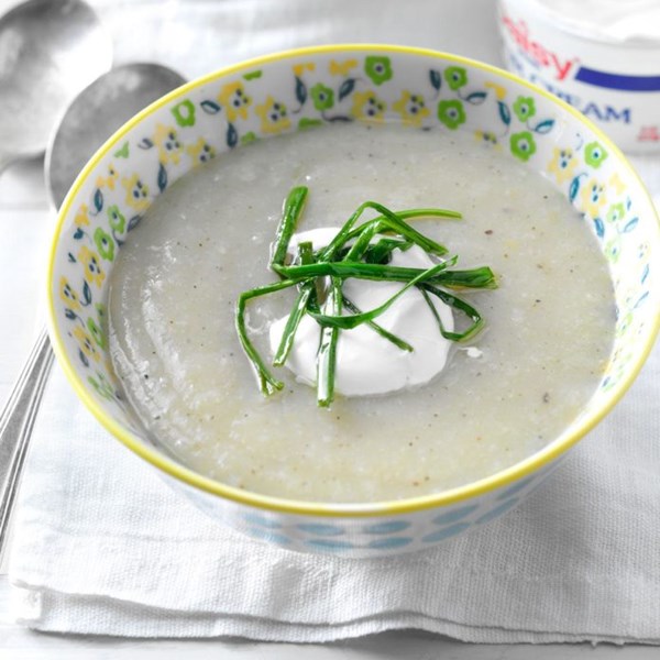 Loaded potato-leek soup