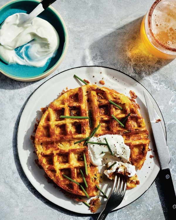 Loaded potato waffles