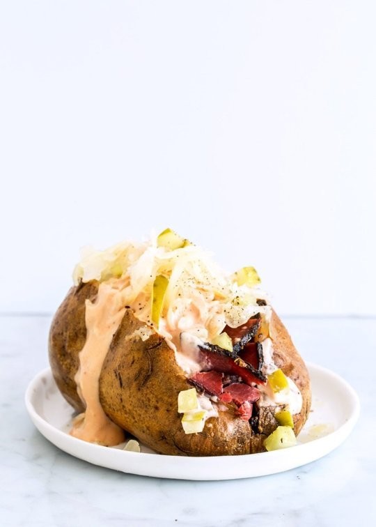Loaded reuben baked potato