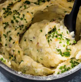 Loaded rustic mashed potatoes