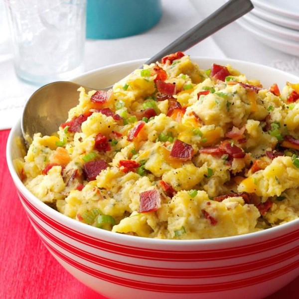 Loaded smashed taters