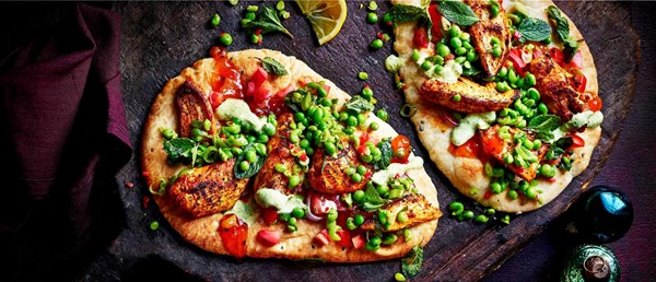 Loaded spiced turkey naan