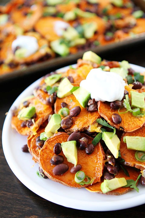 Loaded sweet potato nachos
