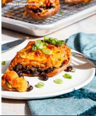 Loaded sweet potatoes