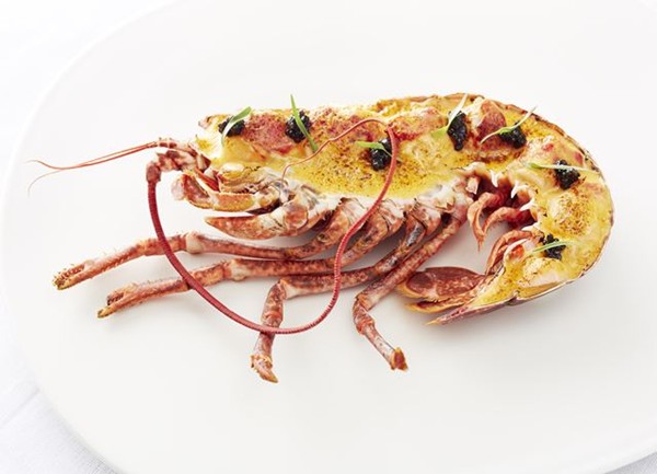 Lobster and caviar gratin served in the shell