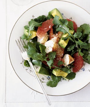 Lobster, avocado, and grapefruit salad