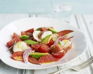 Lobster, avocado and pink grapefruit salad