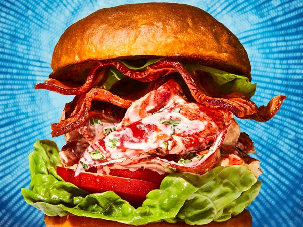 Lobster BLTs on potato rolls