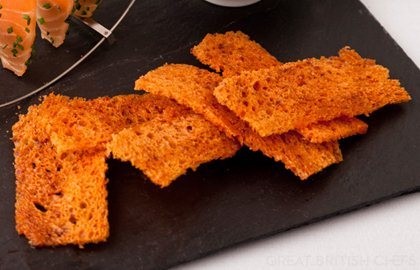 Lobster bread croutons