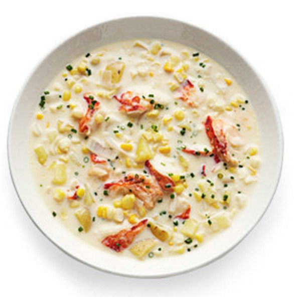 Lobster chowder with corn and potatoes