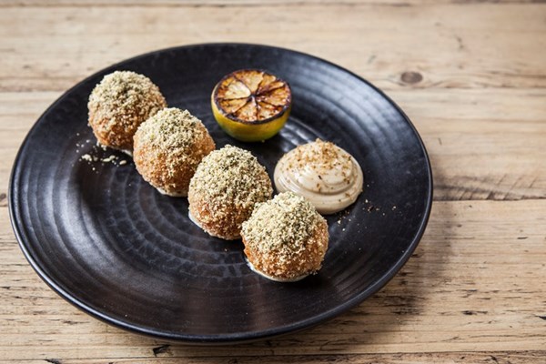  Lobster croquettes, charred lime, nori gomasio