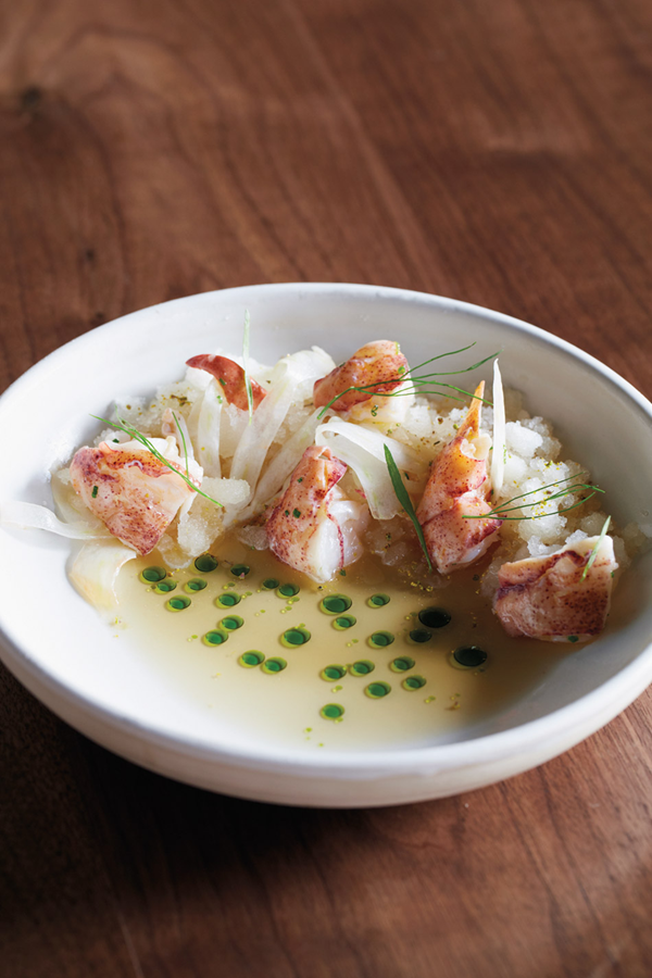 Lobster en consommé with Pink Lady apple granité & fennel recipe Eat