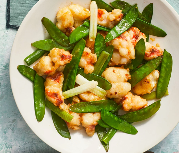 Lobster, ginger & scallion stir-fry