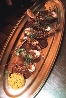 Lobster in chocolate sauce