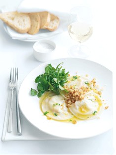 Lobster ravioli with horseradish butter
